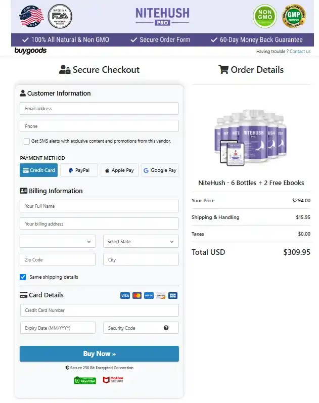 NiteHush Pro NiteHush Pro Order Page